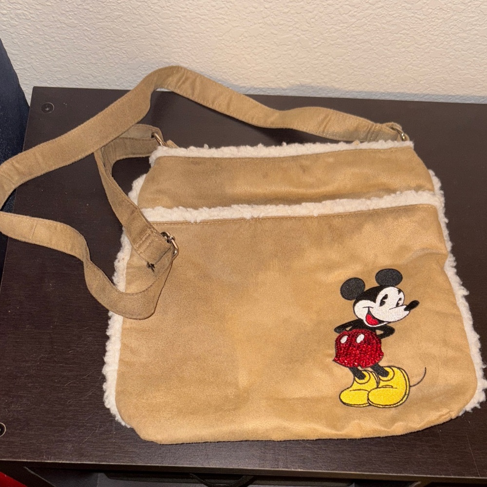 Tan Mickey Mouse Shoulder Bag